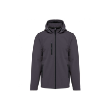 KARIBAN Uniszex levehető ujjú kapucnis softshell dzseki, Kariban KA422, Titanium-2XL férfi kabát, dzseki