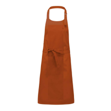 KARIBAN Uniszex pamut hosszú kötény, fémcsatos nyakpánttal, Kariban KA895, Burnt Orange-U lakástextília