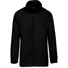KARIBAN Uniszex rejtett kapucnis széldzseki, Kariban KA616, Black-3XL férfi kabát, dzseki