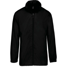 KARIBAN Uniszex rejtett kapucnis széldzseki, Kariban KA616, Black-XL férfi kabát, dzseki