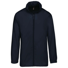 KARIBAN Uniszex rejtett kapucnis széldzseki, Kariban KA616, Navy-3XL férfi kabát, dzseki