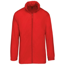 KARIBAN Uniszex rejtett kapucnis széldzseki, Kariban KA616, Red-L férfi kabát, dzseki