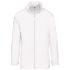 KARIBAN Uniszex rejtett kapucnis széldzseki, Kariban KA616, White-L férfi kabát, dzseki