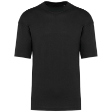 KARIBAN Uniszex szélesebb szabású környakas póló, Kariban KA3008, Black-S
