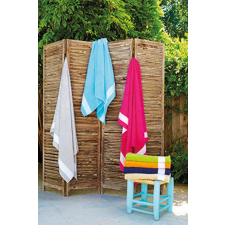 KARIBAN Uniszex törölköző Kariban KA118 Beach Towel -100X160, Turquoise/White lakástextília