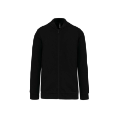 KARIBAN Uniszex vastag cpzáros pulóver, Kariban KA4002, Black-L