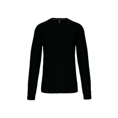 KARIBAN Uniszex vastag kereknyakú pulóver, Kariban KA442, Black-XS