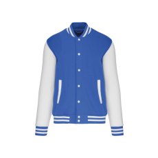KARIBAN Uniszex vastag patentos pulóver, Kariban KA497, Light Royal Blue/White-3XL