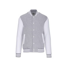 KARIBAN Uniszex vastag patentos pulóver, Kariban KA497, Oxford Grey/White-3XL