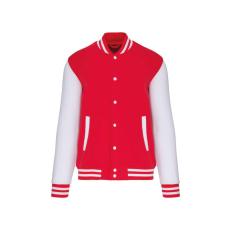 KARIBAN Uniszex vastag patentos pulóver, Kariban KA497, Red/White-S