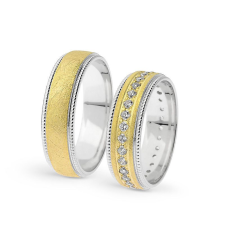  KARIKAGYŰRŰ PÁRBAN 14K ARANY 10,10 GR, CIRKÓNIA KŐVEL gyűrű