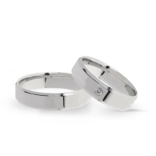 KARIKAGYŰRŰ PÁRBAN 14K ARANY 10,3 GR, GYÉMÁNT KŐVEL 0,028 CT gyűrű