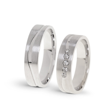  KARIKAGYŰRŰ PÁRBAN 14K ARANY 10,3 GR, GYÉMÁNT KŐVEL 0,114 CT gyűrű