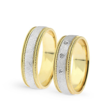  KARIKAGYŰRŰ PÁRBAN 14K ARANY 10,4 GR, CIRKÓNIA KŐVEL gyűrű