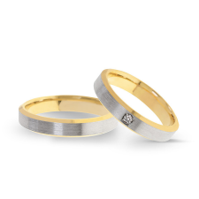  KARIKAGYŰRŰ PÁRBAN 14K ARANY 10,8 GR, CIRKÓNIA KŐVEL gyűrű