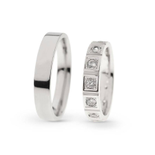  KARIKAGYŰRŰ PÁRBAN 14K ARANY 10,9 GR, GYÉMÁNT KŐVEL gyűrű