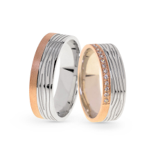  KARIKAGYŰRŰ PÁRBAN 14K ARANY 11,1 GR, CIRKÓNIA KŐVEL gyűrű