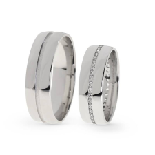 KARIKAGYŰRŰ PÁRBAN 14K ARANY 11 GR, GYÉMÁNT KŐVEL 0,588 CT gyűrű