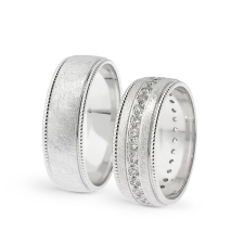 KARIKAGYŰRŰ PÁRBAN 14K ARANY 12,10 GR, CIRKÓNIA KŐVEL gyűrű