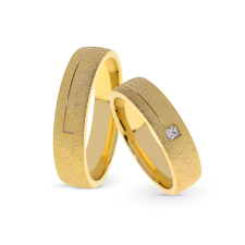  KARIKAGYŰRŰ PÁRBAN 14K ARANY 12 GR, GYÉMÁNT KŐVEL gyűrű