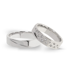  KARIKAGYŰRŰ PÁRBAN 14K ARANY 13 GR, CIRKÓNIA KŐVEL gyűrű