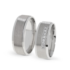  KARIKAGYŰRŰ PÁRBAN 14K ARANY 14 GR, GYÉMÁNT KŐVEL gyűrű