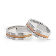  KARIKAGYŰRŰ PÁRBAN 14K ARANY 16,3 GR, GYÉMÁNT KŐVEL 0,05 CT gyűrű