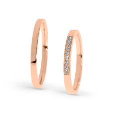  KARIKAGYŰRŰ PÁRBAN 14K ARANY 4,1 GR, CIRKÓNIA KŐVEL gyűrű