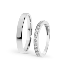  KARIKAGYŰRŰ PÁRBAN 14K ARANY 4,7 GR, CIRKÓNIA KŐVEL gyűrű