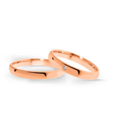  KARIKAGYŰRŰ PÁRBAN 14K ARANY 5,5 GR, GYÉMÁNT KŐVEL gyűrű