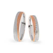  KARIKAGYŰRŰ PÁRBAN 14K ARANY 6,8 GR, GYÉMÁNT KŐVEL gyűrű