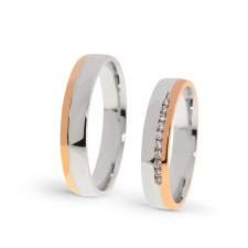  KARIKAGYŰRŰ PÁRBAN 14K ARANY 7,6 GR, GYÉMÁNT KŐVEL 0,12 CT gyűrű