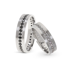  KARIKAGYŰRŰ PÁRBAN 14K ARANY 9,2 GR, CIRKÓNIA KŐVEL gyűrű