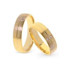  KARIKAGYŰRŰ PÁRBAN 14K ARANY 9,4 GR, CIRKÓNIA KŐVEL gyűrű