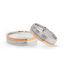  KARIKAGYŰRŰ PÁRBAN 14K ARANY 9,4 GR, CIRKÓNIA KŐVEL gyűrű