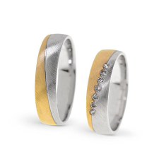 KARIKAGYŰRŰ PÁRBAN 14K ARANY 9,4 GR, CIRKÓNIA KŐVEL gyűrű