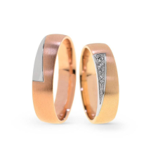  KARIKAGYŰRŰ PÁRBAN 14K ARANY 9,4 GR, GYÉMÁNT KŐVEL gyűrű