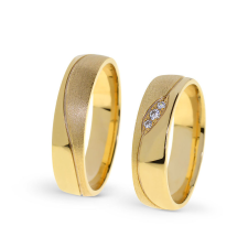  KARIKAGYŰRŰ PÁRBAN 14K ARANY 9,5 GR, CIRKÓNIA KŐVEL gyűrű