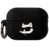 Karl Lagerfeld 3D Logo NFT Choupette Head Airpods Pro 2 fekete szilikon tok