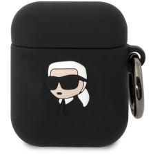 Karl Lagerfeld 3D Logo NFT Karl Head Airpods 1&2 fekete szilikon tok fülhallgató, fejhallgató tok