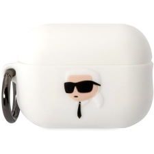 Karl Lagerfeld 3D Logo NFT Karl Head Airpods Pro 2 fehér szilikon tok audió kellék