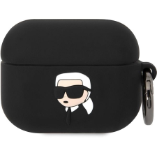 Karl Lagerfeld 3D Logo NFT Karl Head Airpods Pro Black szilikon tok fülhallgató, fejhallgató tok