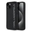 Karl Lagerfeld 3D Rubber Glitter Logo iPhone 13 csillámos hátlap tok, fekete