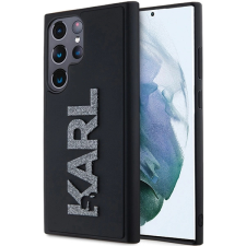 Karl Lagerfeld 3D Rubber Glitter Logo tok Samsung Galaxy S24 Ultra - fekete tok és táska
