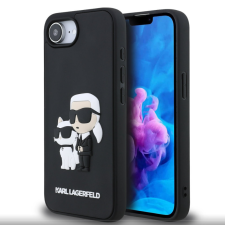 Karl Lagerfeld 3D Rubber Karl and Choupette Apple iPhone 16e hátlap tok, fekete tok és táska