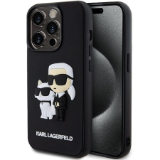 Karl Lagerfeld 3D Rubber Karl and Choupette iPhone 15 Pro fekete tok tok és táska