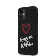 Karl Lagerfeld Apple iPhone 12 Mini KARL LAGERFELD KLHCP12SSLKRBK Liquid Silicon Hátlap - Fekete tok és táska