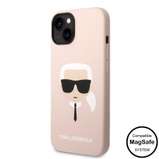 Karl Lagerfeld Apple iPhone 14 KARL LAGERFELD KLHMP14SSLKHLP Liquid Silicon MagSafe Hátlap - Rózsaszín tok és táska