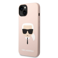 Karl Lagerfeld Apple iPhone 14 Plus KARL LAGERFELD KLHCP14MSLKHLP Liquid Silicon Hátlap - Rózsaszín tok és táska