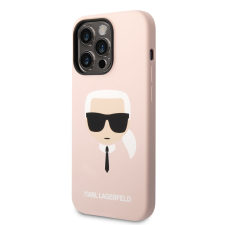 Karl Lagerfeld Apple iPhone 14 Pro KARL LAGERFELD KLHCP14LSLKHLP Liquid Silicon Hátlap - Rózsaszín tok és táska